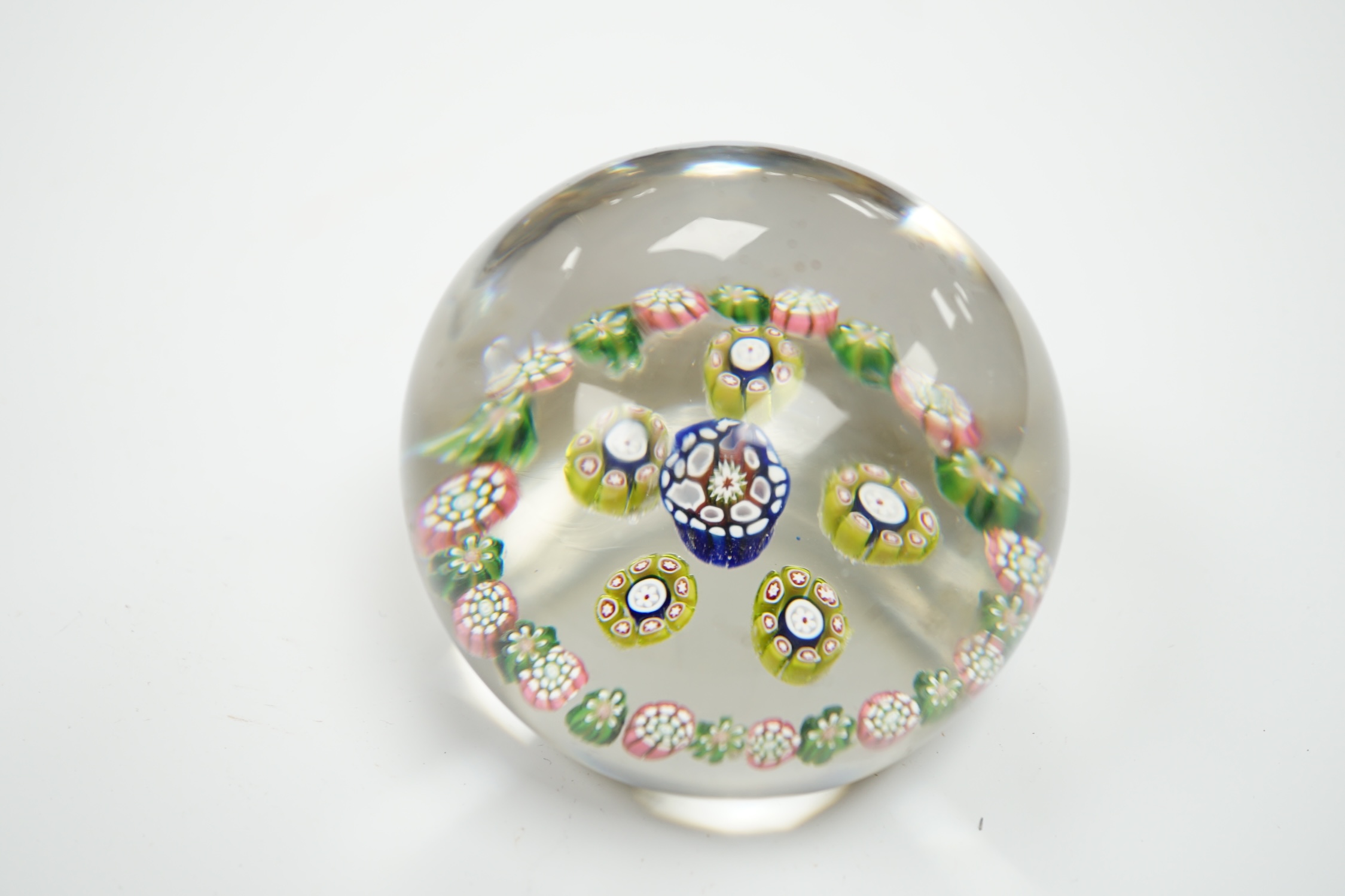 A St Louis millefiori glass paperweight, 7.5cm in diameter